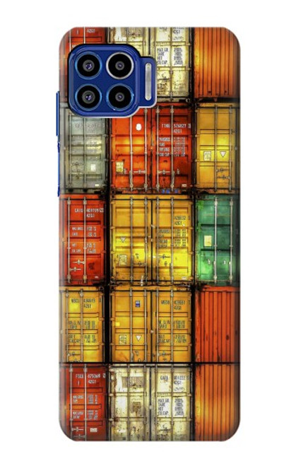 W3861 Colorful Container Block Funda Carcasa Case y Caso Del Tirón Funda para Motorola One 5G