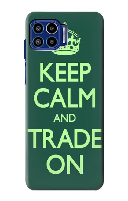 W3862 Keep Calm and Trade On Funda Carcasa Case y Caso Del Tirón Funda para Motorola One 5G