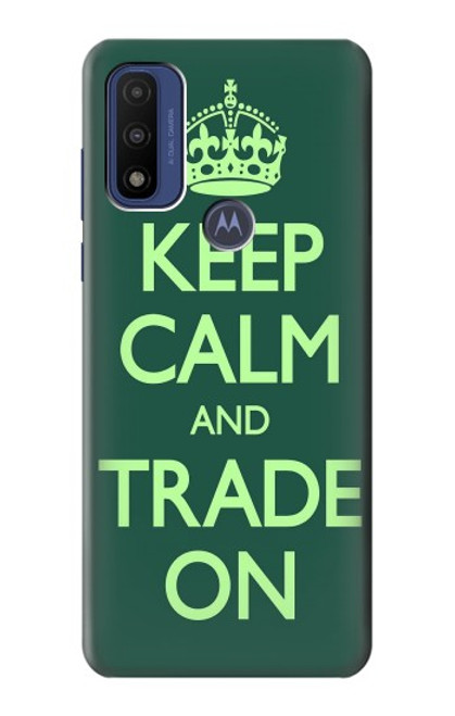 W3862 Keep Calm and Trade On Funda Carcasa Case y Caso Del Tirón Funda para Motorola G Pure