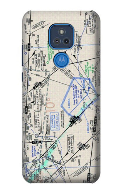 W3882 Flying Enroute Chart Funda Carcasa Case y Caso Del Tirón Funda para Motorola Moto G Play (2021)