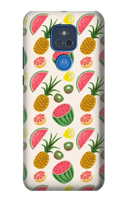 W3883 Fruit Pattern Funda Carcasa Case y Caso Del Tirón Funda para Motorola Moto G Play (2021)