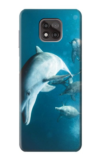 W3878 Dolphin Funda Carcasa Case y Caso Del Tirón Funda para Motorola Moto G Power (2021)