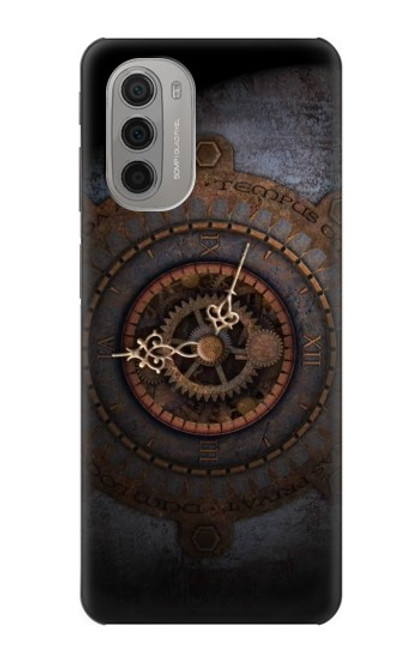 W3908 Vintage Clock Funda Carcasa Case y Caso Del Tirón Funda para Motorola Moto G51 5G