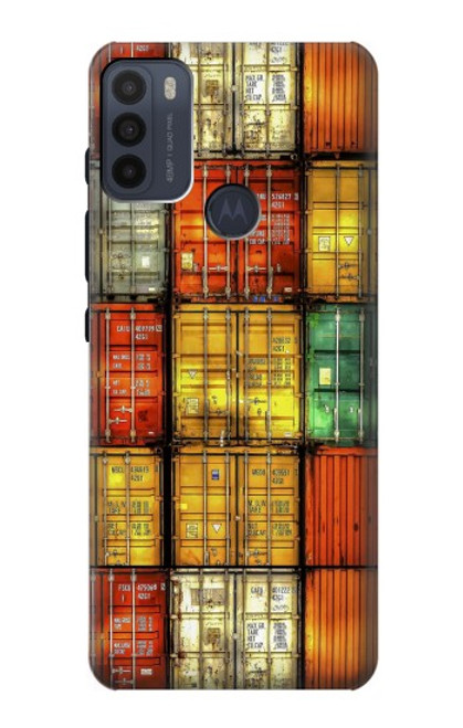 W3861 Colorful Container Block Funda Carcasa Case y Caso Del Tirón Funda para Motorola Moto G50