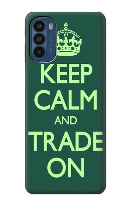 W3862 Keep Calm and Trade On Funda Carcasa Case y Caso Del Tirón Funda para Motorola Moto G41