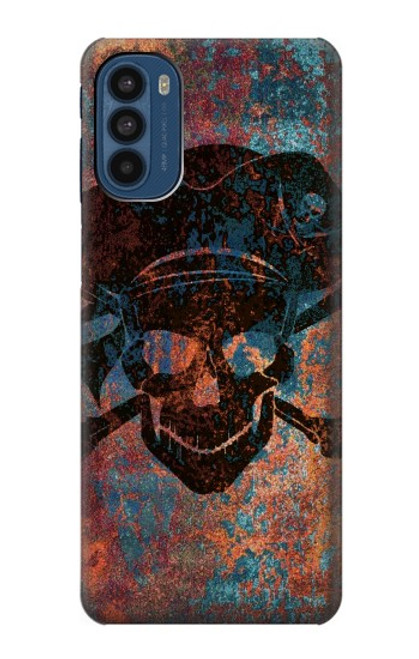 W3895 Pirate Skull Metal Funda Carcasa Case y Caso Del Tirón Funda para Motorola Moto G41