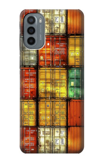 W3861 Colorful Container Block Funda Carcasa Case y Caso Del Tirón Funda para Motorola Moto G31