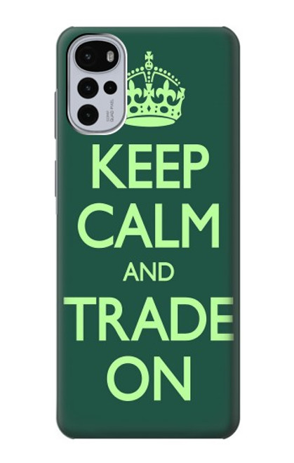 W3862 Keep Calm and Trade On Funda Carcasa Case y Caso Del Tirón Funda para Motorola Moto G22