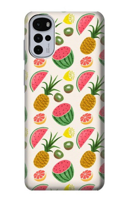 W3883 Fruit Pattern Funda Carcasa Case y Caso Del Tirón Funda para Motorola Moto G22