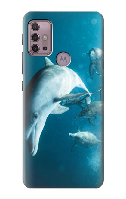 W3878 Dolphin Funda Carcasa Case y Caso Del Tirón Funda para Motorola Moto G30, G20, G10