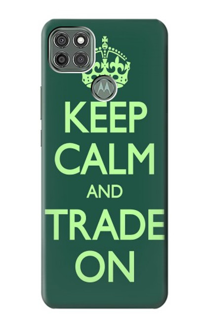 W3862 Keep Calm and Trade On Funda Carcasa Case y Caso Del Tirón Funda para Motorola Moto G9 Power