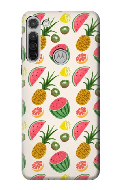 W3883 Fruit Pattern Funda Carcasa Case y Caso Del Tirón Funda para Motorola Moto G8