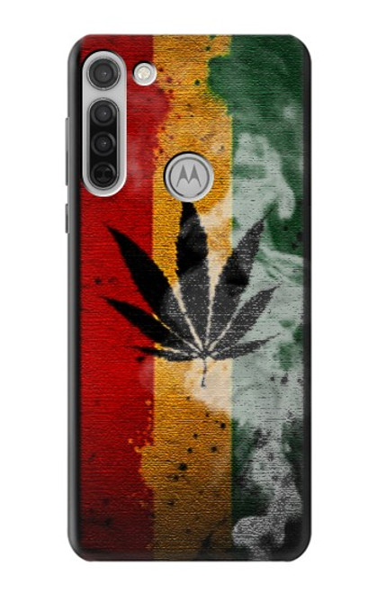 W3890 Reggae Rasta Flag Smoke Funda Carcasa Case y Caso Del Tirón Funda para Motorola Moto G8