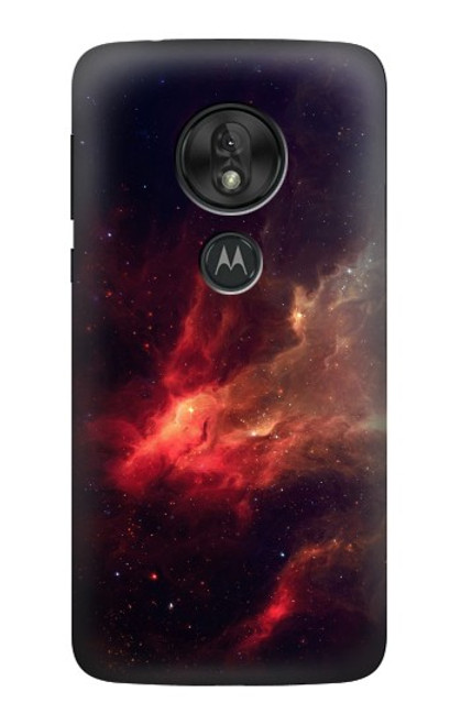 W3897 Red Nebula Space Funda Carcasa Case y Caso Del Tirón Funda para Motorola Moto G7 Play