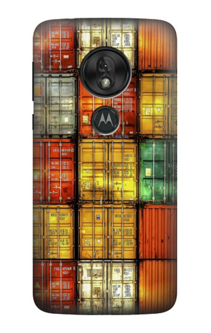 W3861 Colorful Container Block Funda Carcasa Case y Caso Del Tirón Funda para Motorola Moto G7 Power