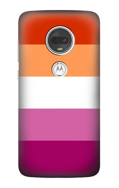 W3887 Lesbian Pride Flag Funda Carcasa Case y Caso Del Tirón Funda para Motorola Moto G7, Moto G7 Plus
