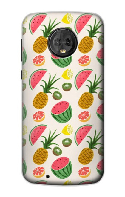 W3883 Fruit Pattern Funda Carcasa Case y Caso Del Tirón Funda para Motorola Moto G6