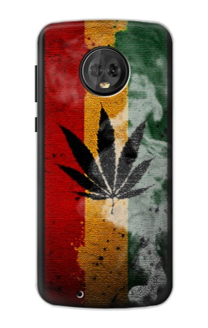 W3890 Reggae Rasta Flag Smoke Funda Carcasa Case y Caso Del Tirón Funda para Motorola Moto G6