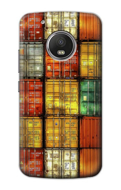 W3861 Colorful Container Block Funda Carcasa Case y Caso Del Tirón Funda para Motorola Moto G5 Plus