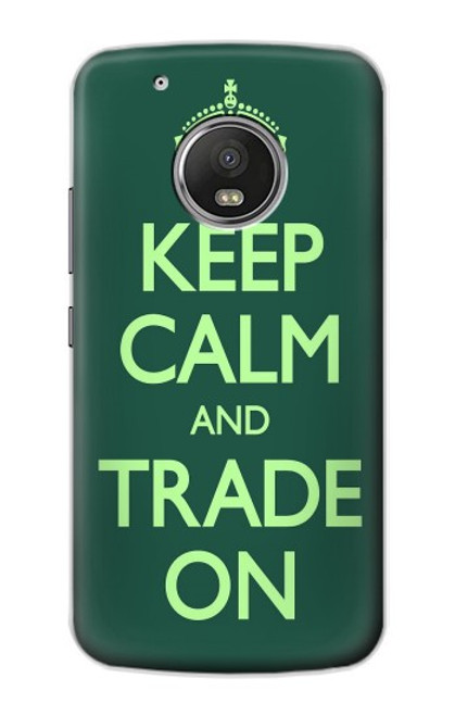 W3862 Keep Calm and Trade On Funda Carcasa Case y Caso Del Tirón Funda para Motorola Moto G5 Plus