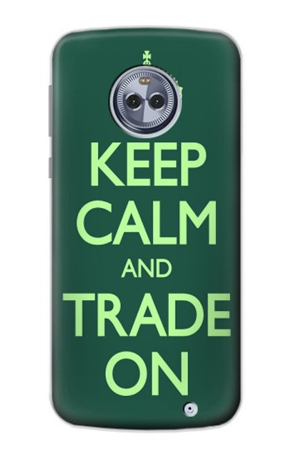 W3862 Keep Calm and Trade On Funda Carcasa Case y Caso Del Tirón Funda para Motorola Moto X4