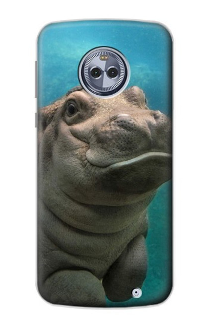 W3871 Cute Baby Hippo Hippopotamus Funda Carcasa Case y Caso Del Tirón Funda para Motorola Moto X4