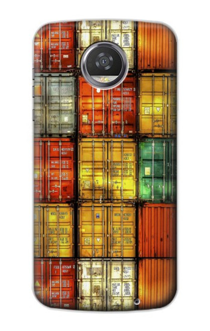 W3861 Colorful Container Block Funda Carcasa Case y Caso Del Tirón Funda para Motorola Moto Z2 Play, Z2 Force