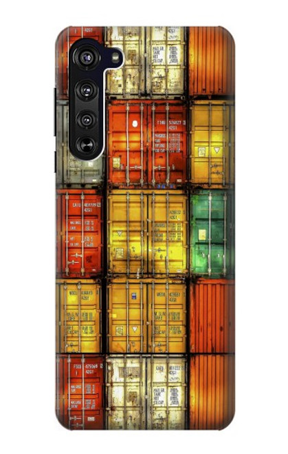 W3861 Colorful Container Block Funda Carcasa Case y Caso Del Tirón Funda para Motorola Edge