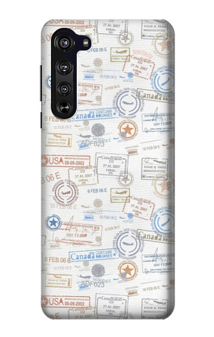 W3903 Travel Stamps Funda Carcasa Case y Caso Del Tirón Funda para Motorola Edge