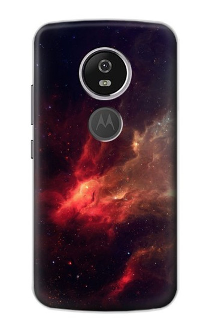 W3897 Red Nebula Space Funda Carcasa Case y Caso Del Tirón Funda para Motorola Moto E5 Plus