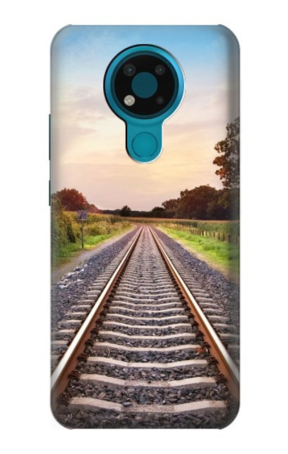 W3866 Railway Straight Train Track Funda Carcasa Case y Caso Del Tirón Funda para Nokia 3.4