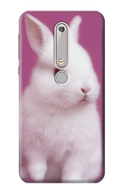 W3870 Cute Baby Bunny Funda Carcasa Case y Caso Del Tirón Funda para Nokia 6.1, Nokia 6 2018