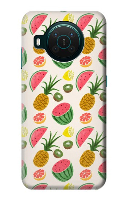 W3883 Fruit Pattern Funda Carcasa Case y Caso Del Tirón Funda para Nokia X10