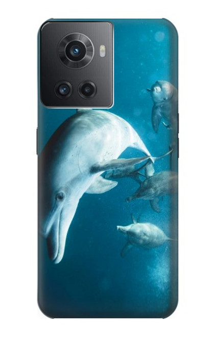 W3878 Dolphin Funda Carcasa Case y Caso Del Tirón Funda para OnePlus Ace