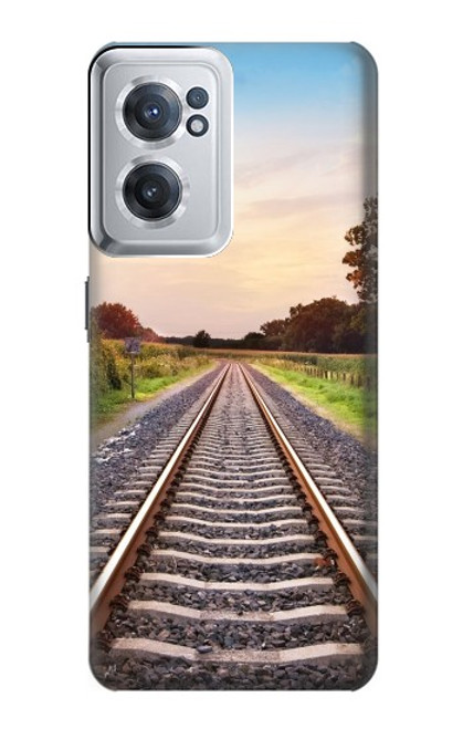 W3866 Railway Straight Train Track Funda Carcasa Case y Caso Del Tirón Funda para OnePlus Nord CE 2 5G