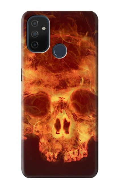 W3881 Fire Skull Funda Carcasa Case y Caso Del Tirón Funda para OnePlus Nord N100