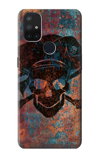 W3895 Pirate Skull Metal Funda Carcasa Case y Caso Del Tirón Funda para OnePlus Nord N10 5G