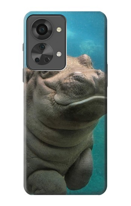 W3871 Cute Baby Hippo Hippopotamus Funda Carcasa Case y Caso Del Tirón Funda para OnePlus Nord 2T