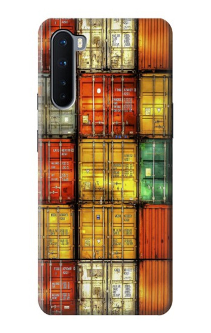 W3861 Colorful Container Block Funda Carcasa Case y Caso Del Tirón Funda para OnePlus Nord