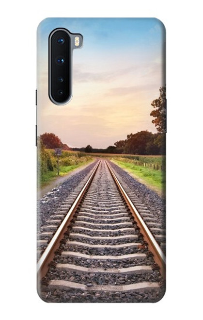 W3866 Railway Straight Train Track Funda Carcasa Case y Caso Del Tirón Funda para OnePlus Nord