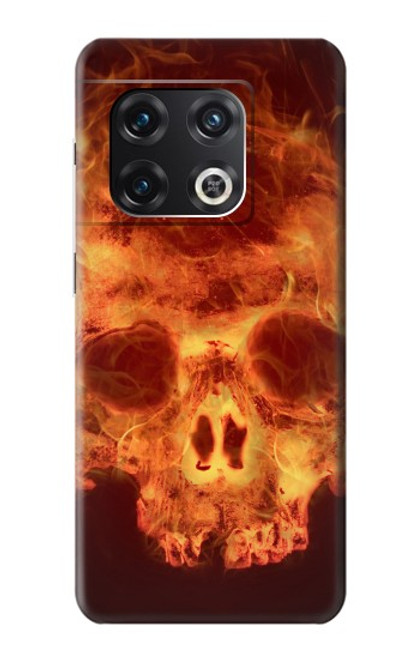 W3881 Fire Skull Funda Carcasa Case y Caso Del Tirón Funda para OnePlus 10 Pro