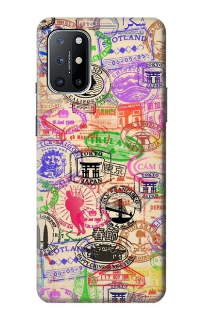 W3904 Travel Stamps Funda Carcasa Case y Caso Del Tirón Funda para OnePlus 8T