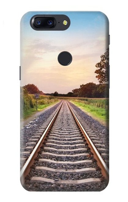 W3866 Railway Straight Train Track Funda Carcasa Case y Caso Del Tirón Funda para OnePlus 5T