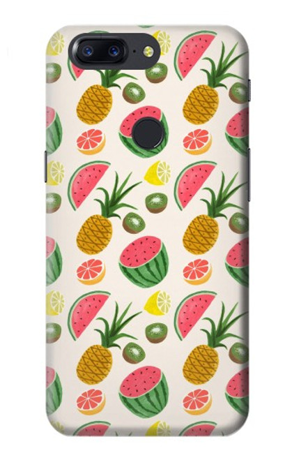 W3883 Fruit Pattern Funda Carcasa Case y Caso Del Tirón Funda para OnePlus 5T