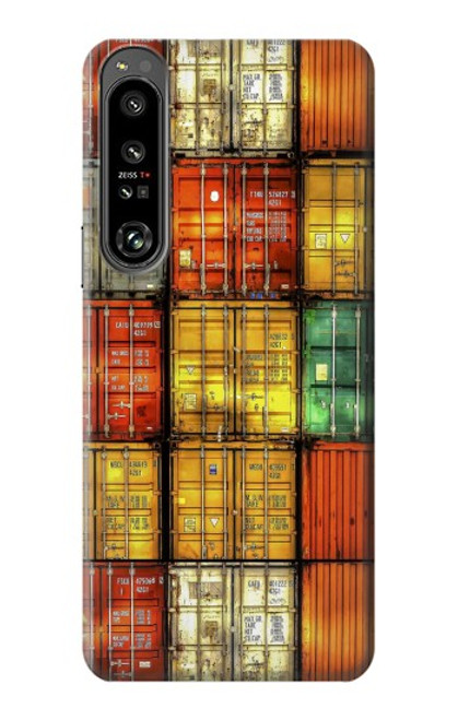 W3861 Colorful Container Block Funda Carcasa Case y Caso Del Tirón Funda para Sony Xperia 1 IV