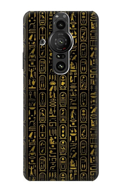 W3869 Ancient Egyptian Hieroglyphic Funda Carcasa Case y Caso Del Tirón Funda para Sony Xperia Pro-I