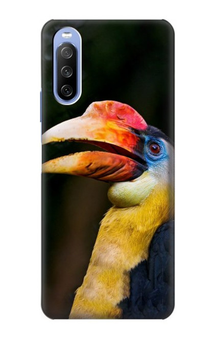 W3876 Colorful Hornbill Funda Carcasa Case y Caso Del Tirón Funda para Sony Xperia 10 III Lite