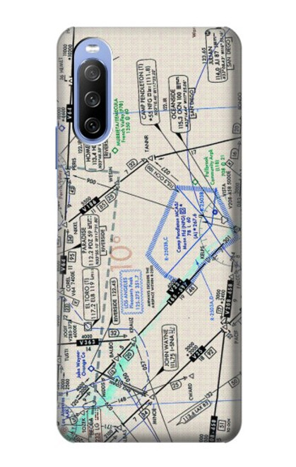 W3882 Flying Enroute Chart Funda Carcasa Case y Caso Del Tirón Funda para Sony Xperia 10 III Lite