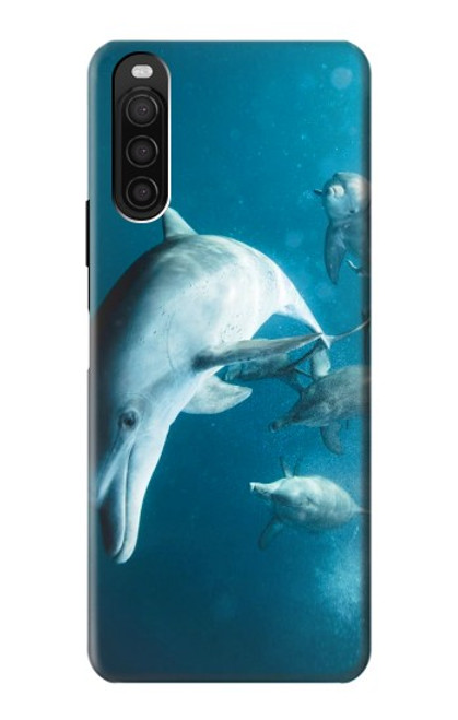 W3878 Dolphin Funda Carcasa Case y Caso Del Tirón Funda para Sony Xperia 10 III