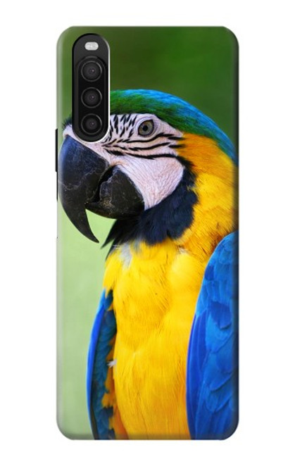 W3888 Macaw Face Bird Funda Carcasa Case y Caso Del Tirón Funda para Sony Xperia 10 III